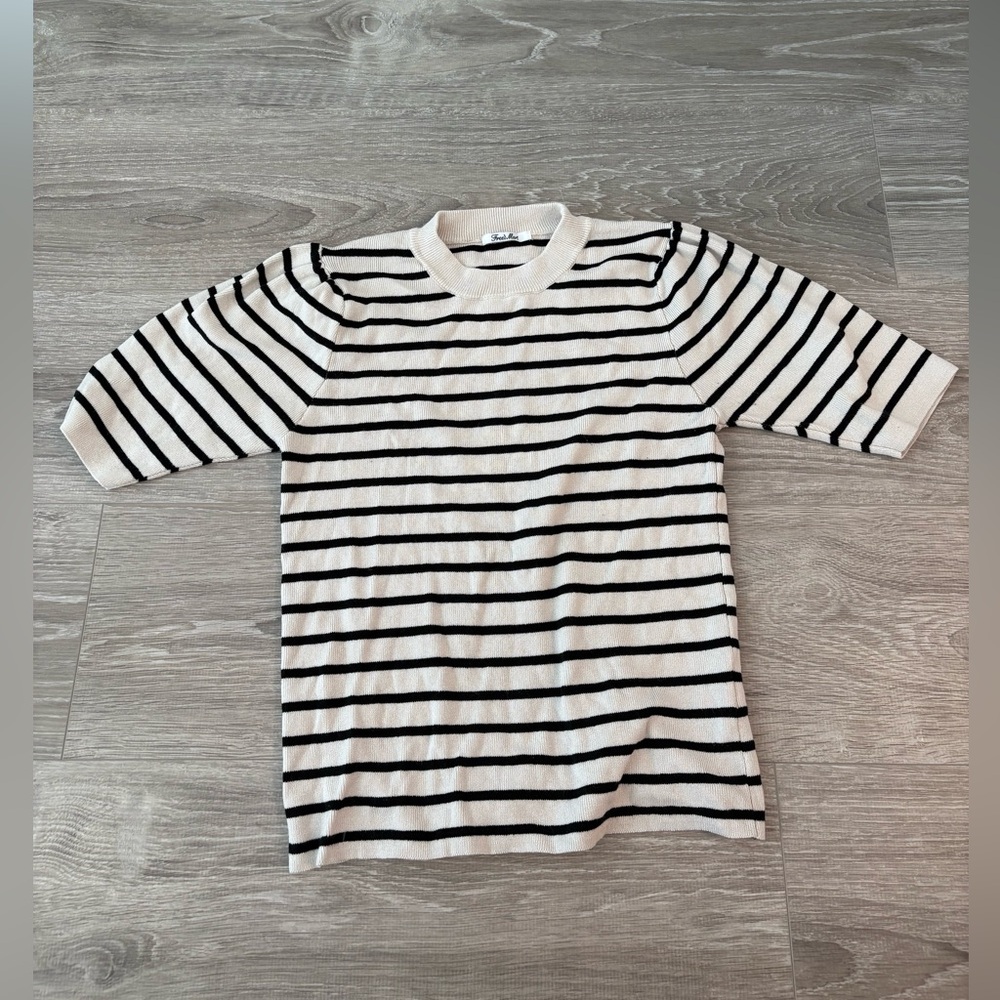Classic Black and White Striped Women's Tee